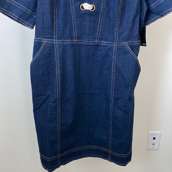 Eloquii Lace Up Denim Dress Size: 16 - Picture 3 of 7